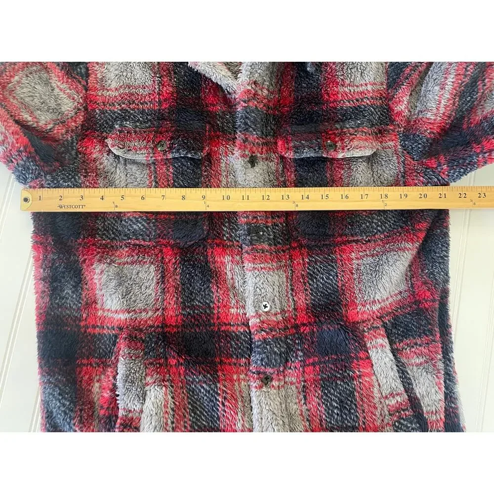 Flag & Anthem Atoka Fleece Lined Shirt Jacket Red Blue Gray Rugged Mens Medium‎